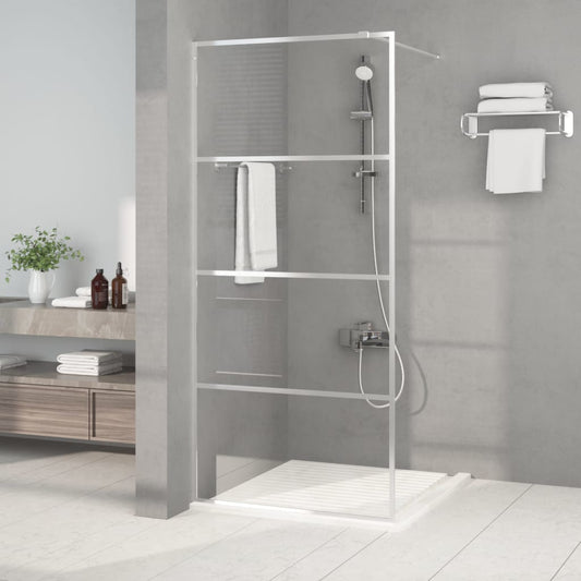 Walk-in Shower Wall Silver 90x195 cm Clear ESG Glass