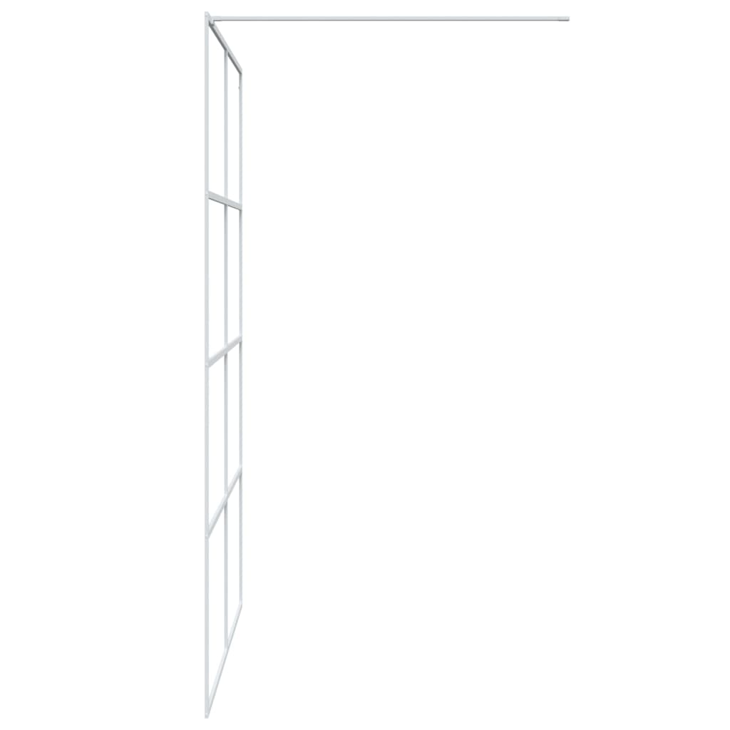 Walk-in Shower Wall White 140x195 cm Clear ESG Glass