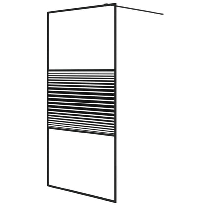 Walk-in Shower Wall Black 100x195 cm Clear ESG Glass