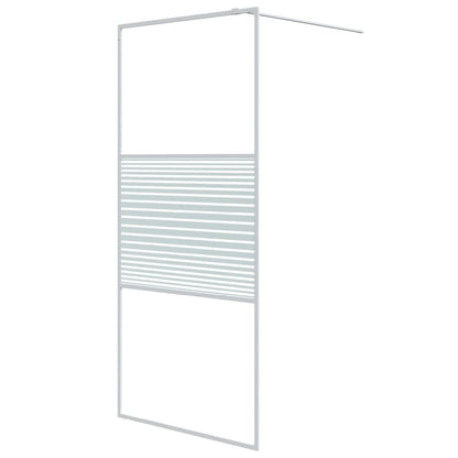 Walk-in Shower Wall White 90x195 cm Clear ESG Glass