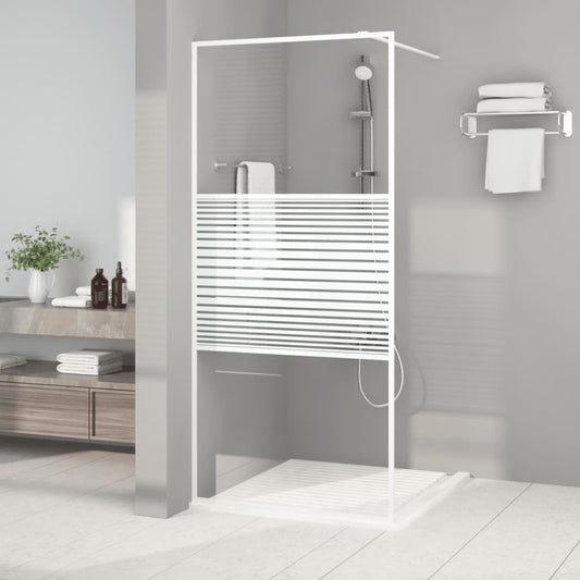 Walk-in Shower Wall White 90x195 cm Clear ESG Glass