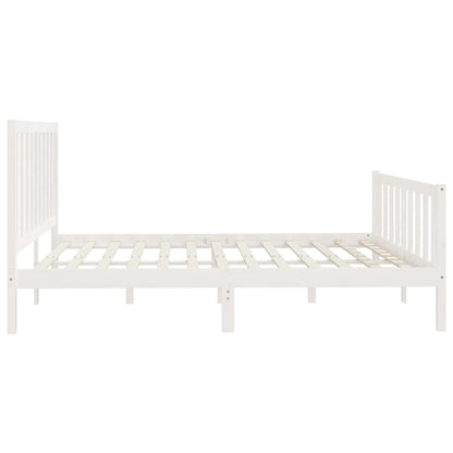 Bed Frame without Mattress White 200x200 cm Solid Wood