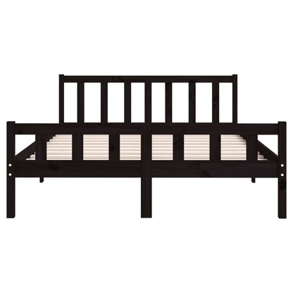 Bed Frame without Mattress Black Solid Wood 120x200 cm