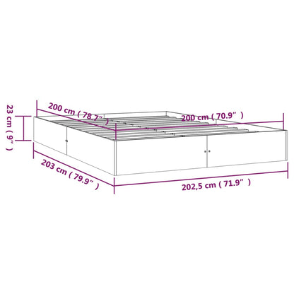 Bed Frame without Mattress Solid Wood 200x200 cm