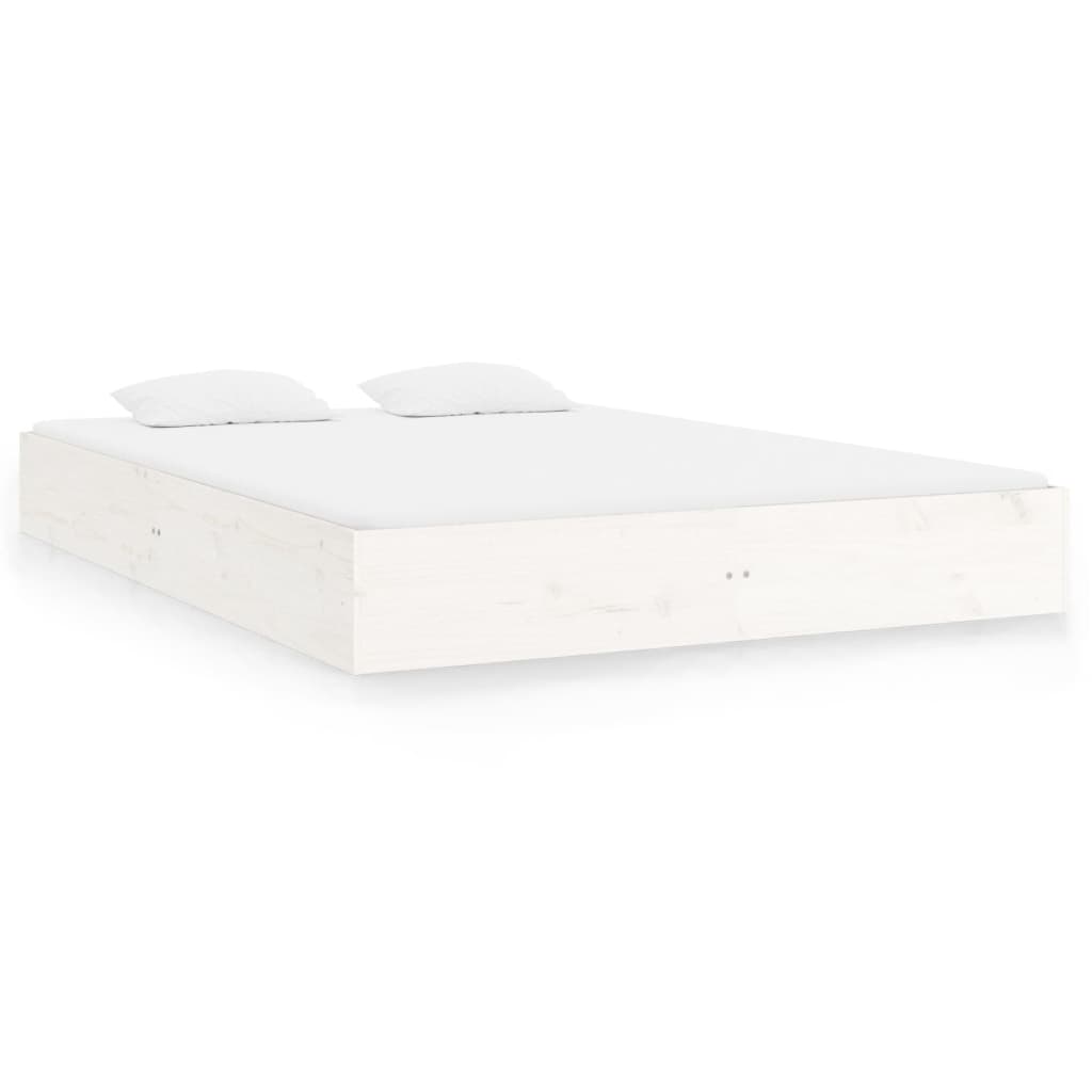 Bed Frame without Mattress White Solid Wood 200x200 cm
