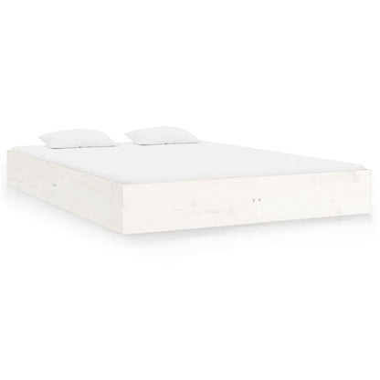 Bed Frame without Mattress White Solid Wood 200x200 cm