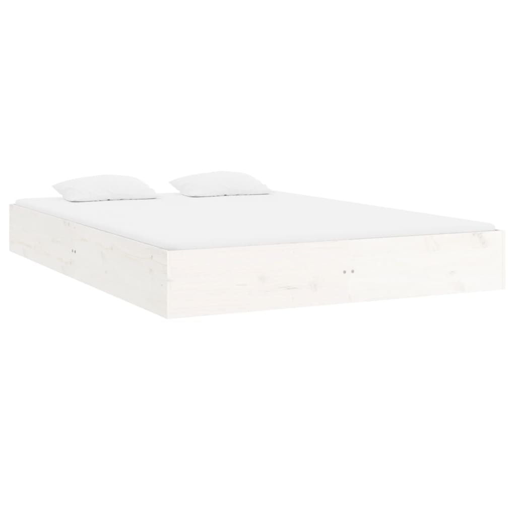 Bed Frame without Mattress White Solid Wood 200x200 cm