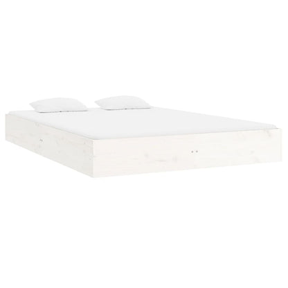 Bed Frame without Mattress White Solid Wood 200x200 cm