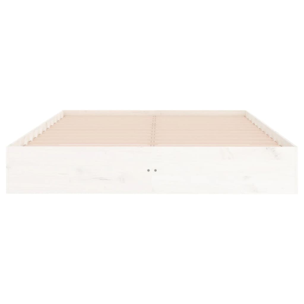 Bed Frame without Mattress White Solid Wood 200x200 cm