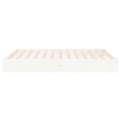Bed Frame without Mattress White Solid Wood 200x200 cm