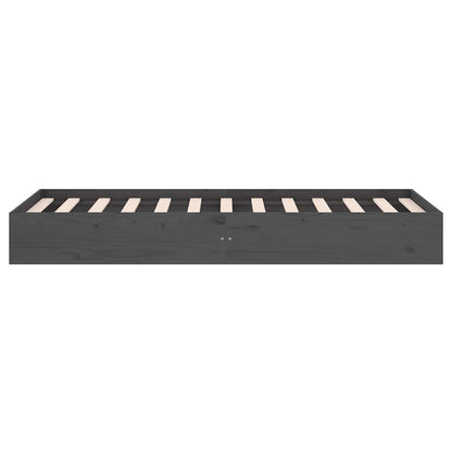 Bed Frame without Mattress Grey Solid Wood 75x190 cm Small Single Small Single