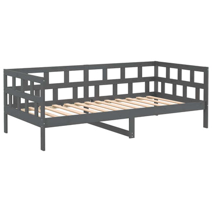 Day Bed without Mattress Grey Solid Wood Pine 80x200 cm