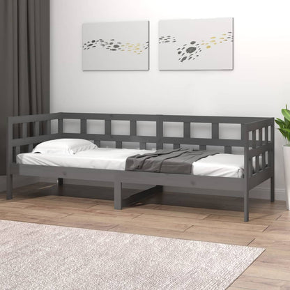 Day Bed without Mattress Grey Solid Wood Pine 80x200 cm
