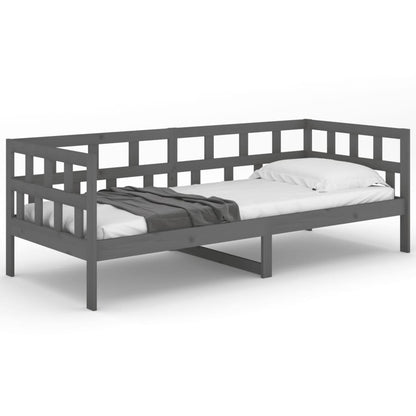 Day Bed without Mattress Grey Solid Wood Pine 80x200 cm