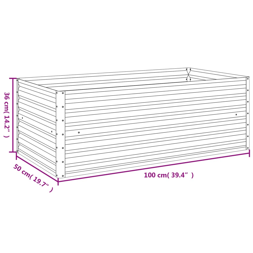 Garden Raised Bed 100x50x36 cm Corten Steel