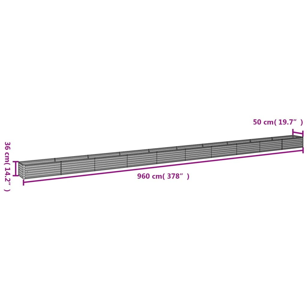 Garden Raised Bed 960x50x36 cm Corten Steel