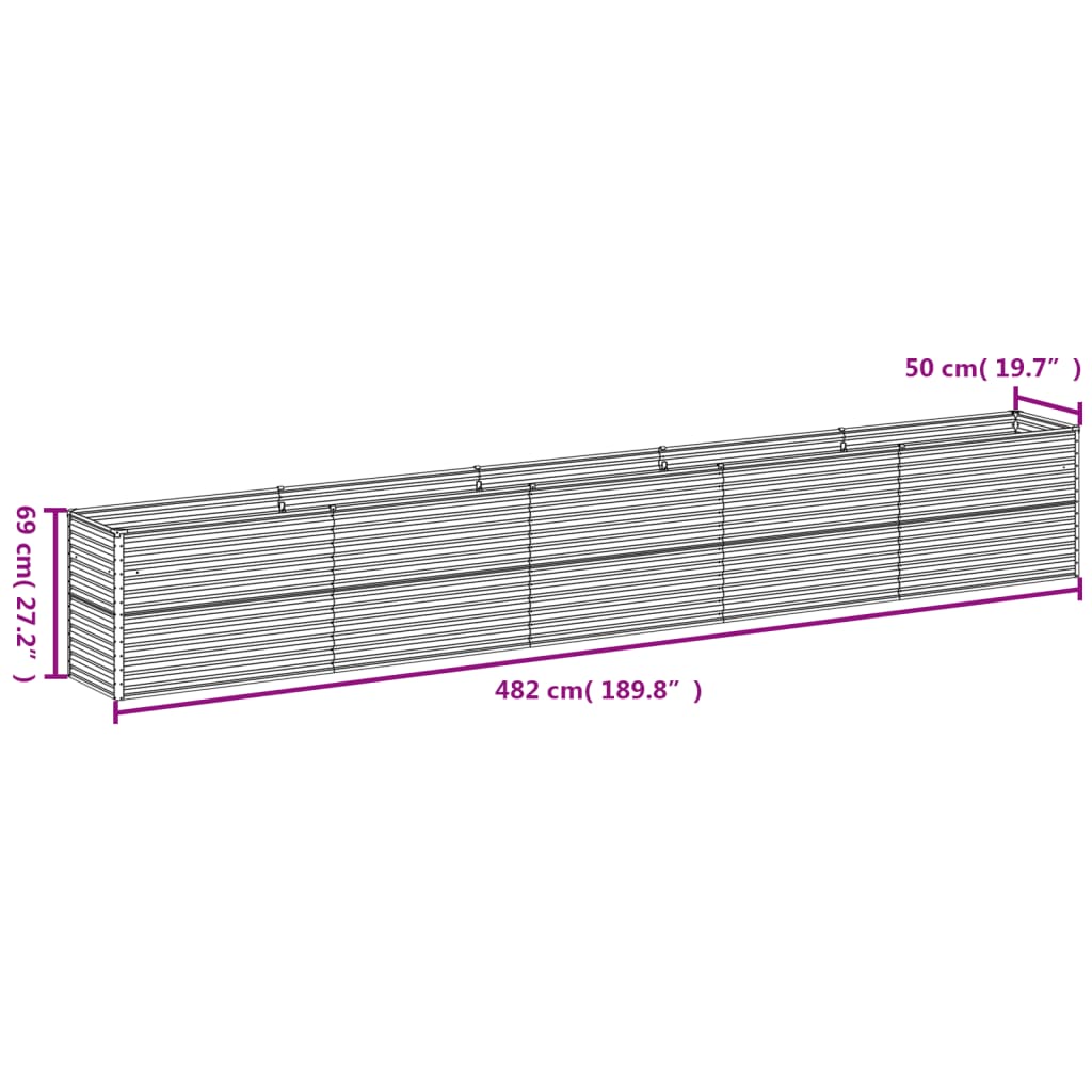 Garden Raised Bed 482x50x69 cm Corten Steel