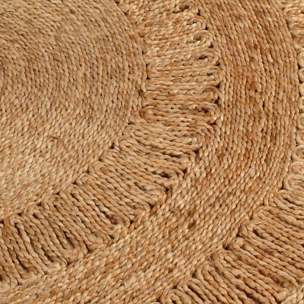 Area Rug Hand-braided Jute 120 cm Round