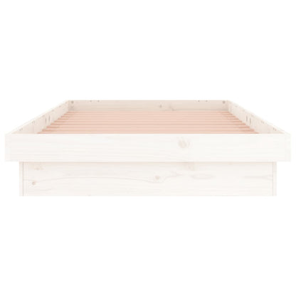 LED Bed Frame without Mattress White 100x200 cm Solid Wood