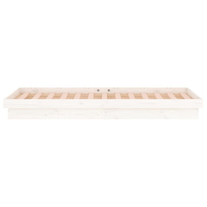 LED Bed Frame without Mattress White 100x200 cm Solid Wood