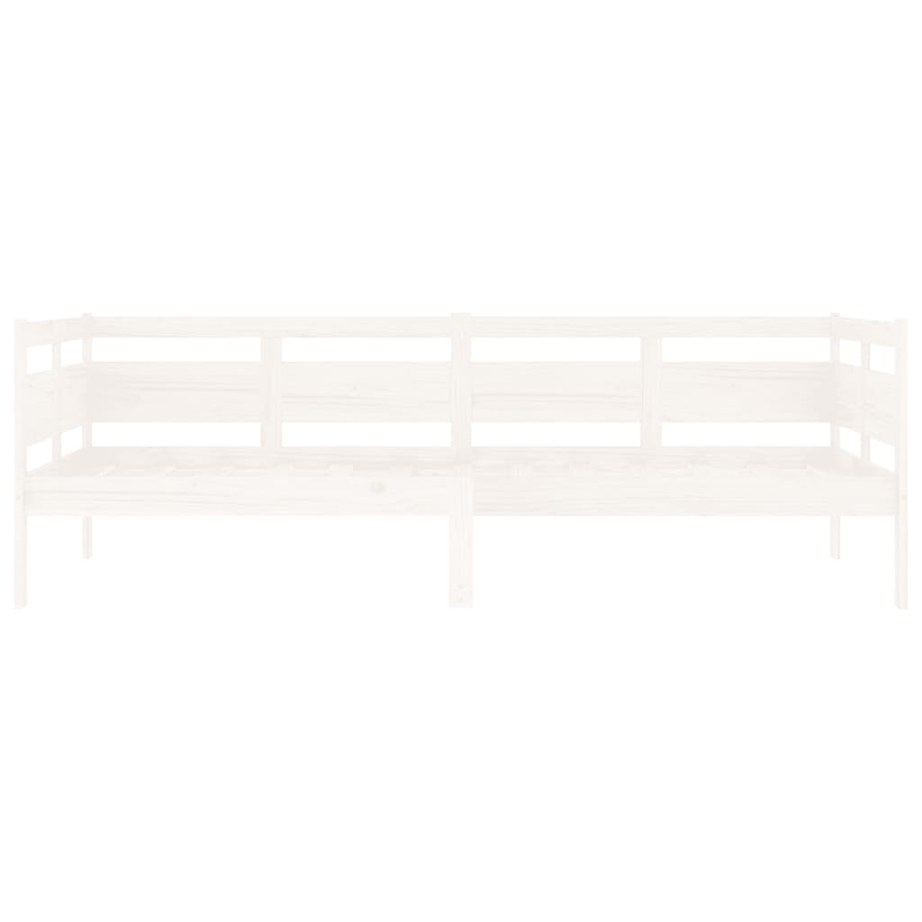 Day Bed without Mattress White Solid Wood Pine 90x200 cm