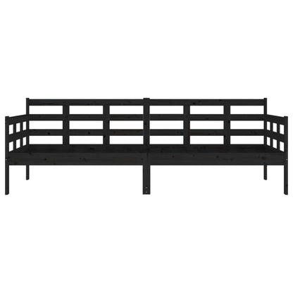 Day Bed without Mattress Black Solid Wood Pine 80x200 cm