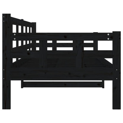 Day Bed without Mattress Black Solid Wood Pine 80x200 cm