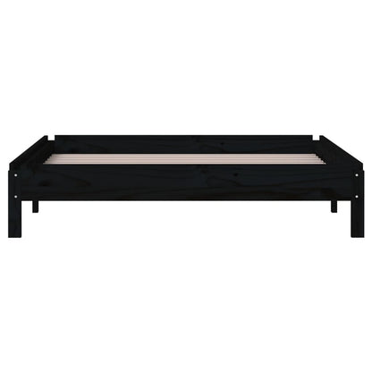 Stack Bed without Mattress Black 100x200 cm Solid Wood Pine