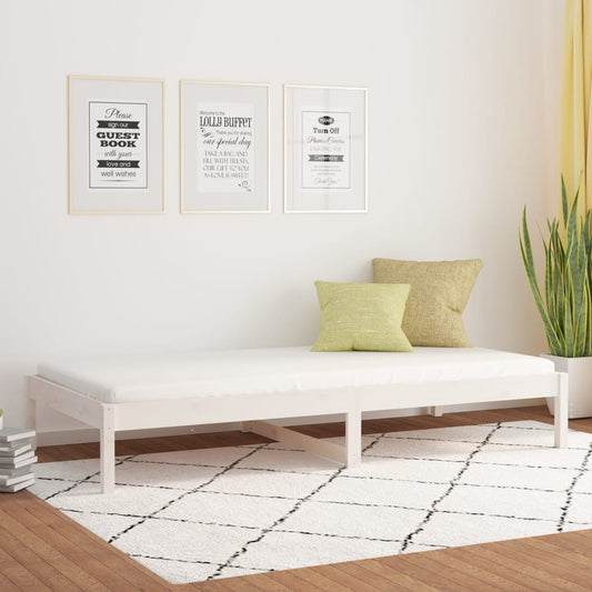 Day Bed without Mattress White 90x200 cm Solid Wood Pine