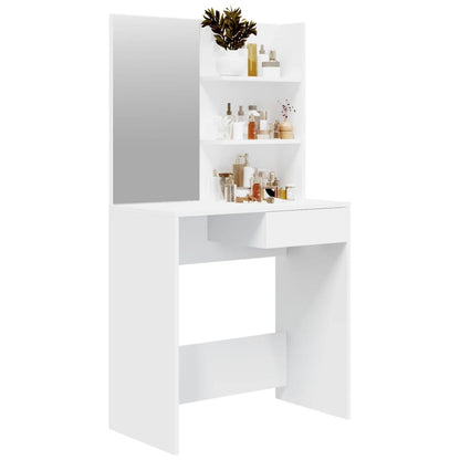 Dressing Table with Mirror White 74.5x40x141 cm