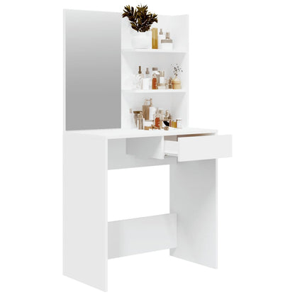 Dressing Table with Mirror White 74.5x40x141 cm