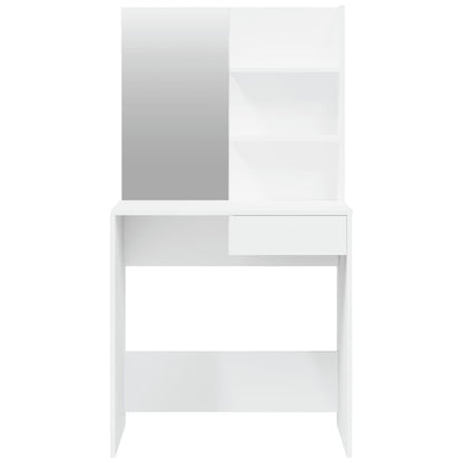 Dressing Table with Mirror White 74.5x40x141 cm