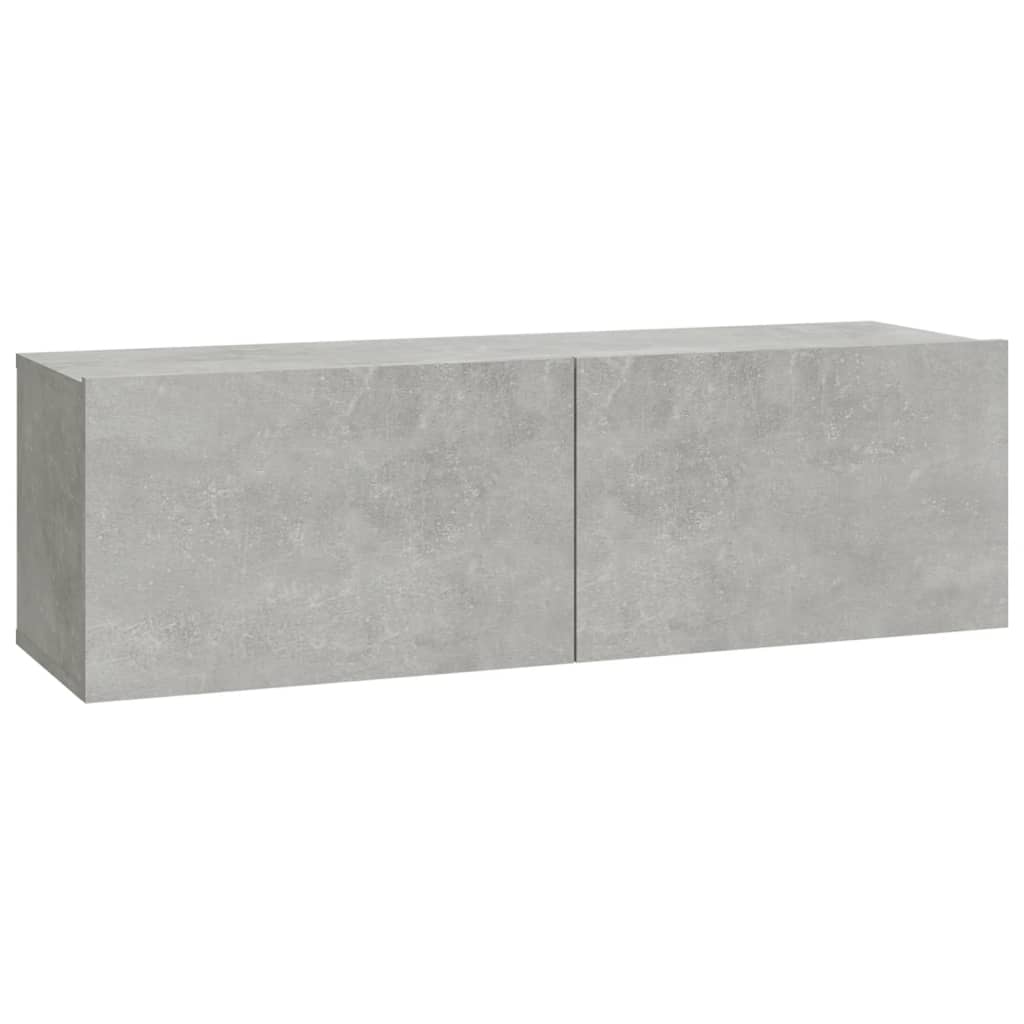 Wall TV Cabinets 2 pcs Concrete Grey 100x30x30 cm Engineered Wood