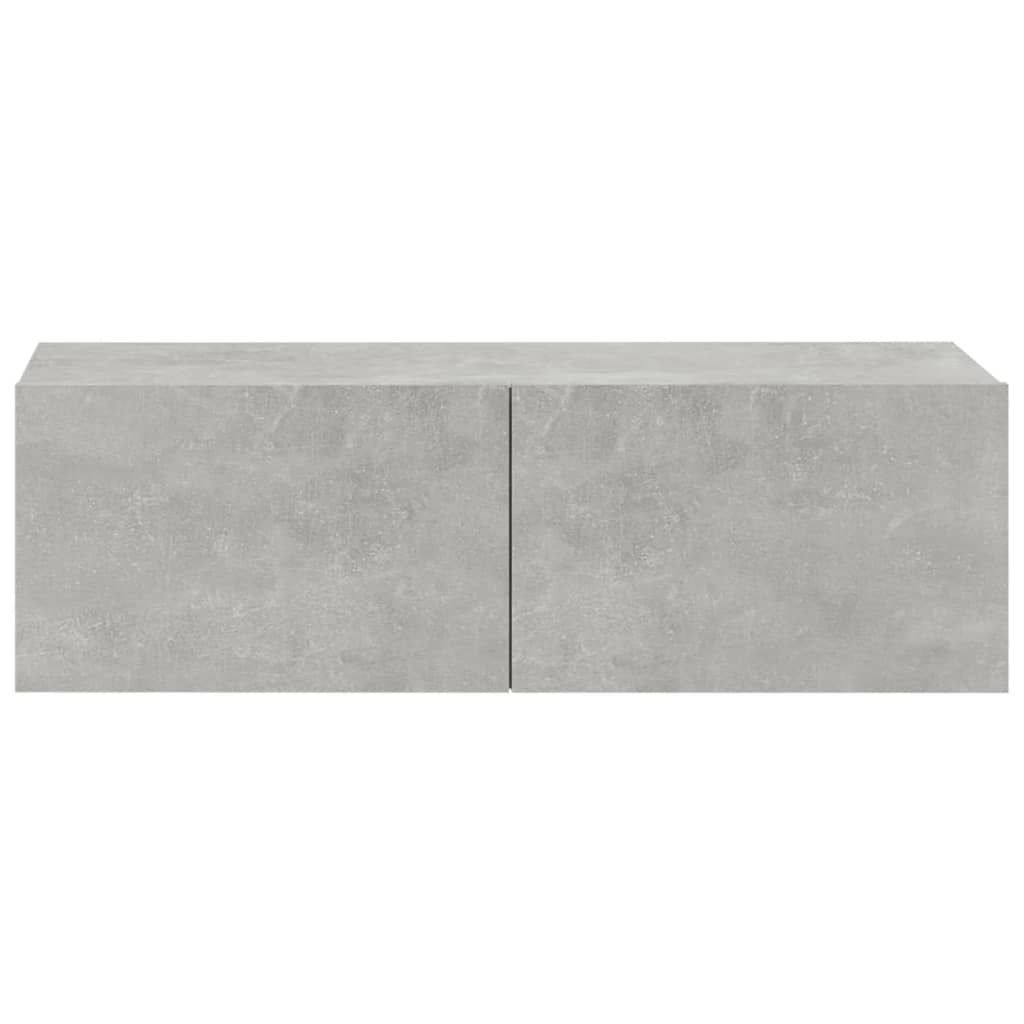 Wall TV Cabinets 2 pcs Concrete Grey 100x30x30 cm Engineered Wood