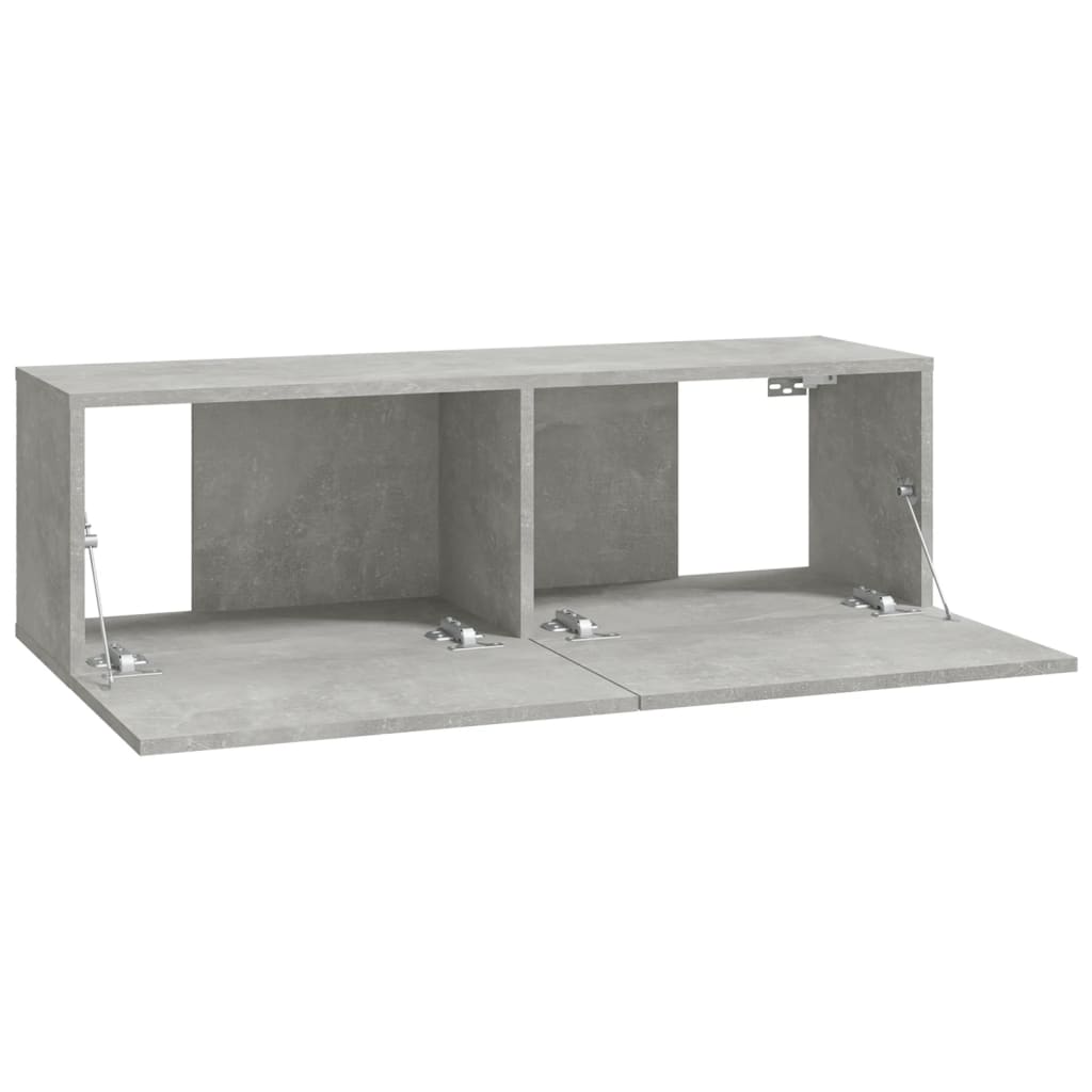 Wall TV Cabinets 2 pcs Concrete Grey 100x30x30 cm Engineered Wood