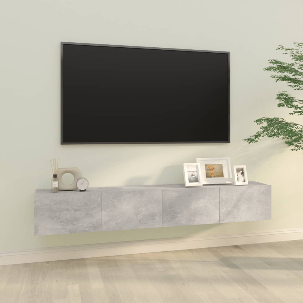 Wall TV Cabinets 2 pcs Concrete Grey 100x30x30 cm Engineered Wood