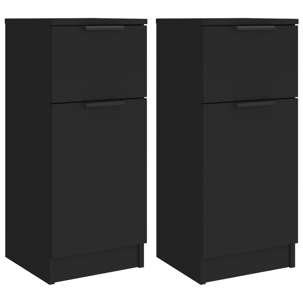 Sideboards 2 pcs Black 30x30x70 cm Engineered Wood