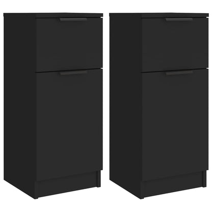 Sideboards 2 pcs Black 30x30x70 cm Engineered Wood