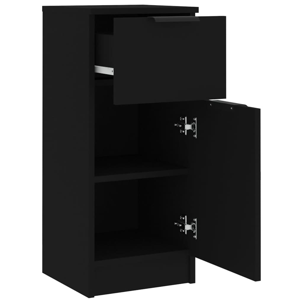 Sideboards 2 pcs Black 30x30x70 cm Engineered Wood