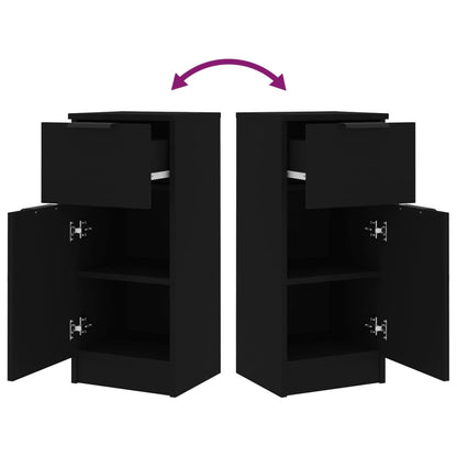 Sideboards 2 pcs Black 30x30x70 cm Engineered Wood