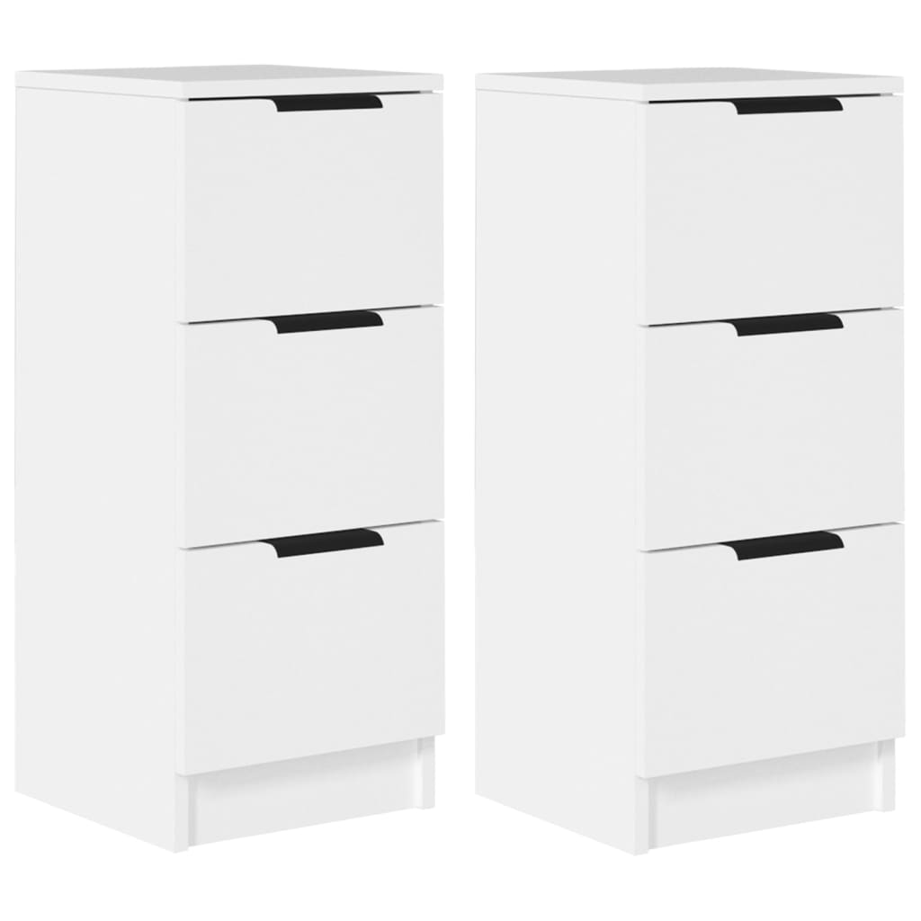 Sideboards 2 pcs White 30x30x70 cm Engineered Wood