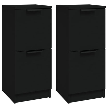 Sideboards 2 pcs Black 30x30x70 cm Engineered Wood