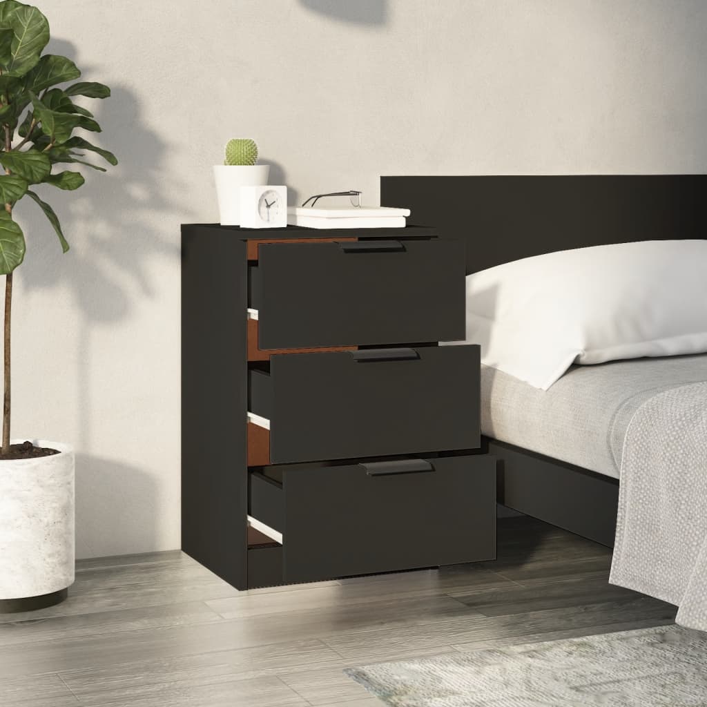 Bedside Cabinets 2 pcs Black 40x36x65 cm