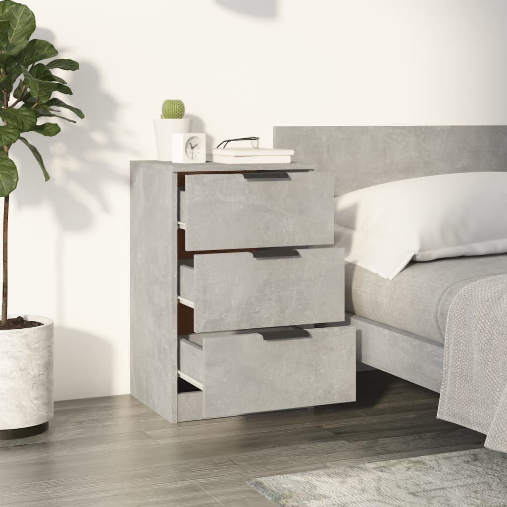 Bedside Cabinets 2 pcs Concrete Grey 40x36x65 cm