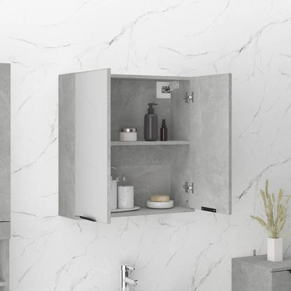 Bathroom Mirror Cabinet Concrete Grey 64x20x67 cm