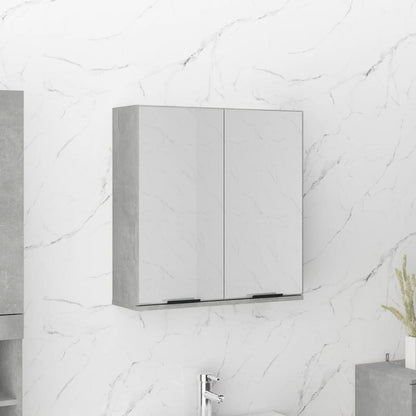 Bathroom Mirror Cabinet Concrete Grey 64x20x67 cm