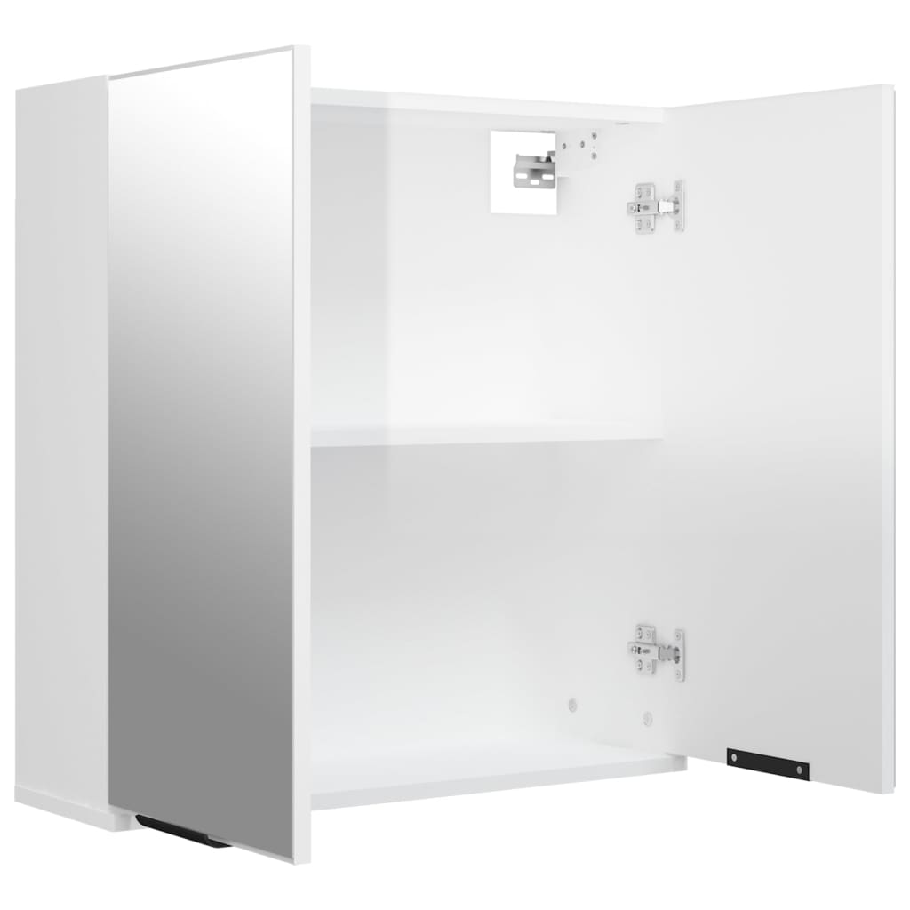 Bathroom Mirror Cabinet High Gloss White 64x20x67 cm