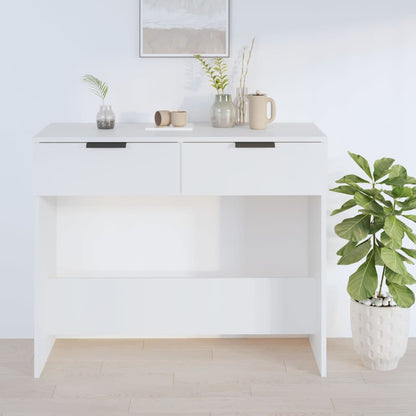 Console Table White 90x36x75 cm Engineered Wood