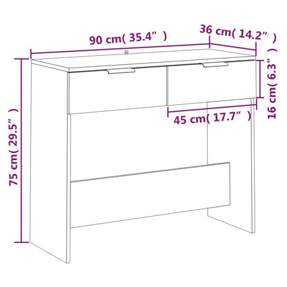 Console Table Sonoma Oak 90x36x75 cm Engineered Wood