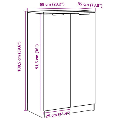 Shoe Cabinet Concrete Grey 59x35x100.5 cm Engineered Wood
